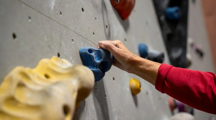 Eine Hand an einer Boulderwand | © DAV / Julian Rohn Nahaufnahme: Eine Hand an einer Boulderwand | © DAV / Julian Rohn